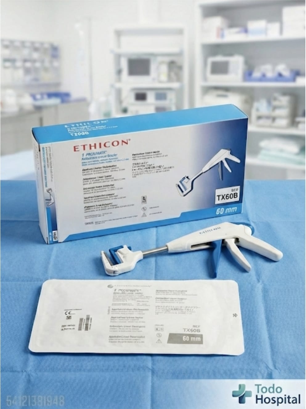 ETHICON ENGRAPADORA STAPLER LINEAL RECARGABLE 60 MM TX60B BLANCO